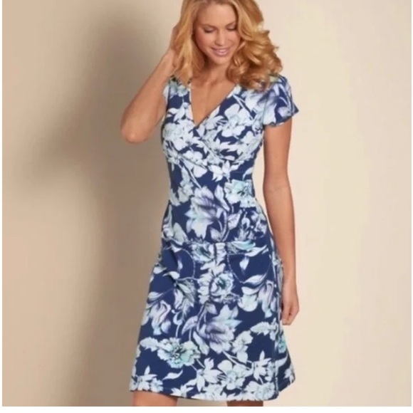 Soft Surroundings Dresses & Skirts - Soft Surroundings floral Shapely Anywhere Faux Wrap midi dress 1X